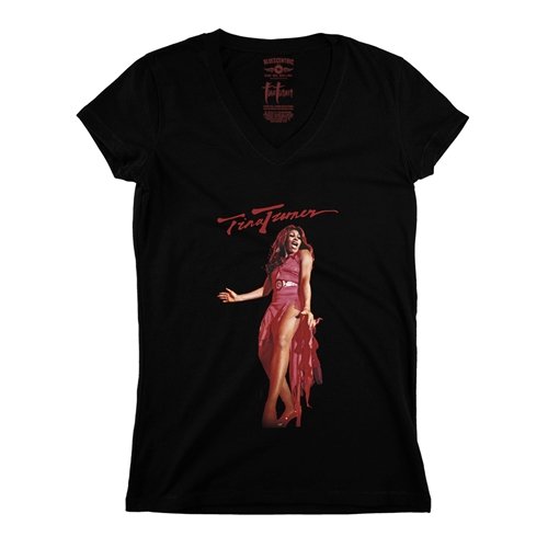 Tina Turner Red Dress & Leg V-Neck T Shirt - Women's