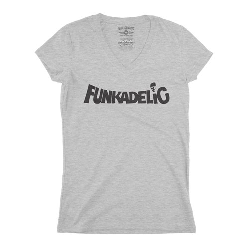 Black Funkadelic Logo V-Neck T Shirt - Women's 