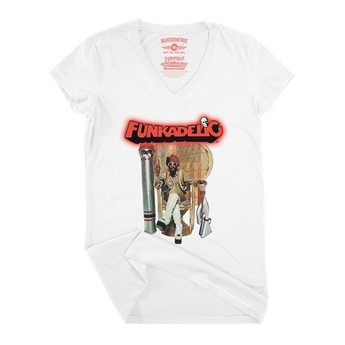 Funkadelic Uncle Jam Peacock Chair V-Neck T Shirt - Women's