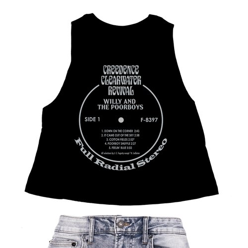 Crop Tank Heather Black