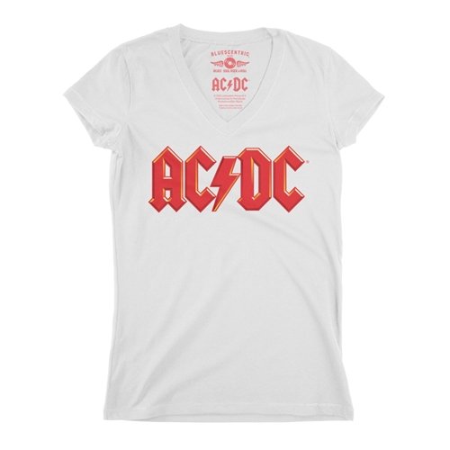 AC/DC T-Shirt Donna - Modello High Voltage ACDC - Taglie M E L - Colore Nero - Licenza Ufficiale