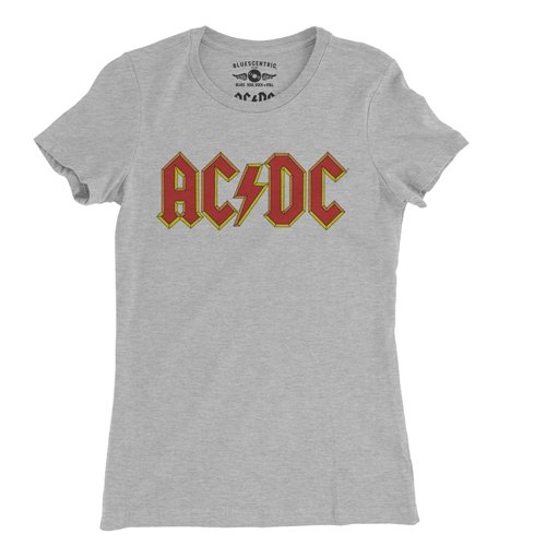 AC/DC Comic Logo Ladies T Shirt – Relaxed Fit – Bluescentric